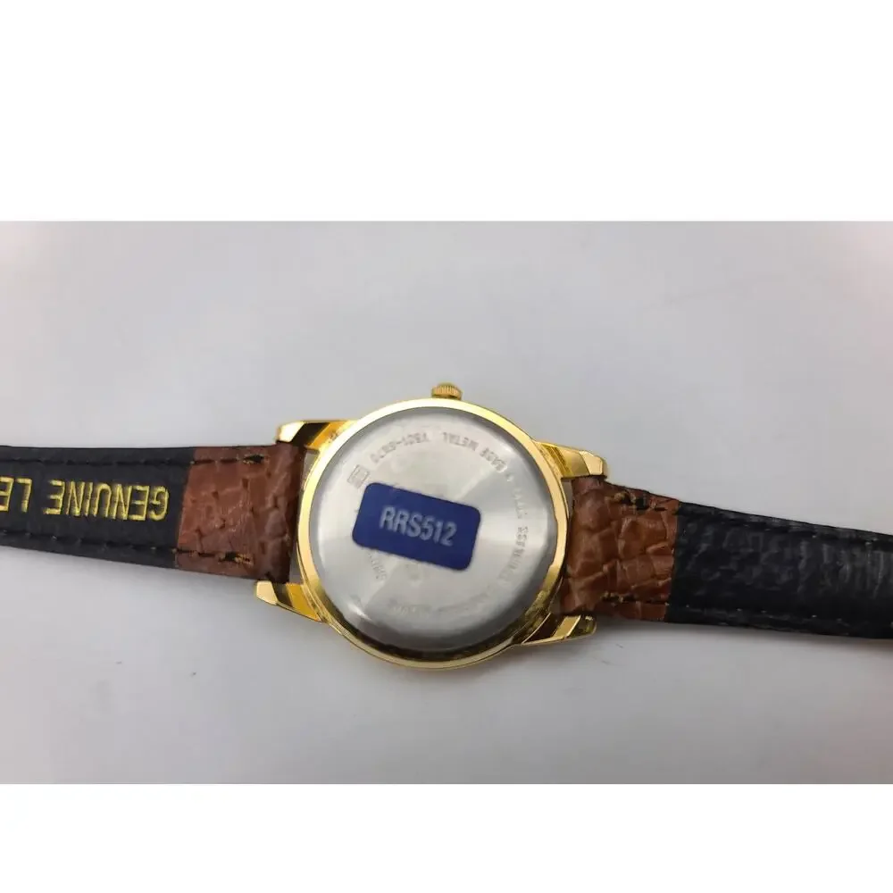 Lorus Disney Co Mickey Mouse Wristwatch Quartz Brown Leather Band New Battery